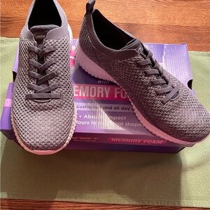 Skechers Gray Knit Sneakers with Memory Foam
